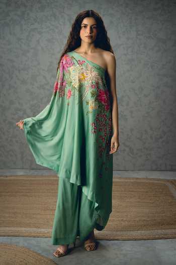 Paulmi And Harsh Natsu One Shoulder Top & Skirt Set 