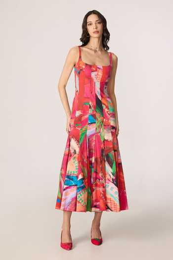Saaksha & Kinni Enola Print Pleated Midi Dress 