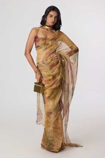 Saaksha & Kinni Agatha Printed Pre-Draped Saree 