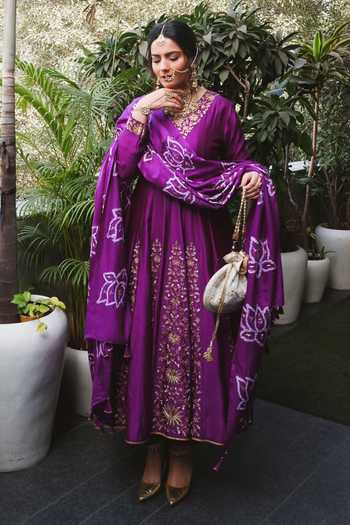 Pink City by Sarika Pankaj Floral Pattern Anarkali Set 