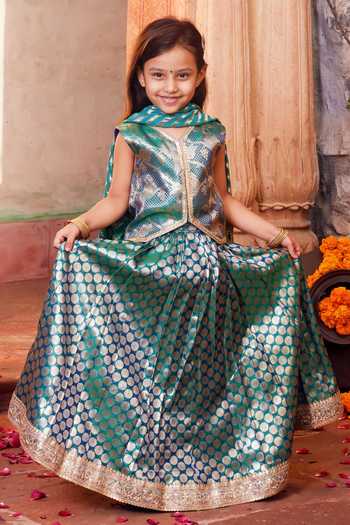 Chotibuti Banarasi Silk Lehenga Set 