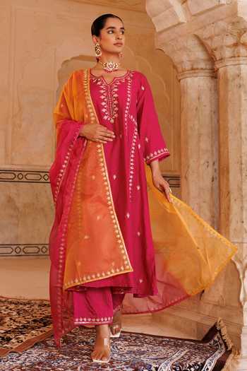 Bannhi By Priyanka Rathore Aari Embroidered Anarkali Set 
