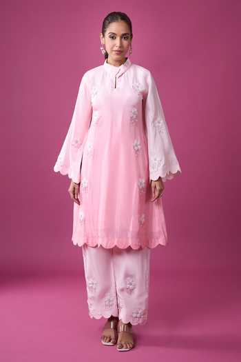 Khwaab By Sanjana Lakhani Hand Embroidered Ombre Kurta & Pant Set 
