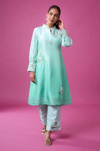 Khwaab By Sanjana Lakhani Ombre Embroidered Kurta & Pant Set 