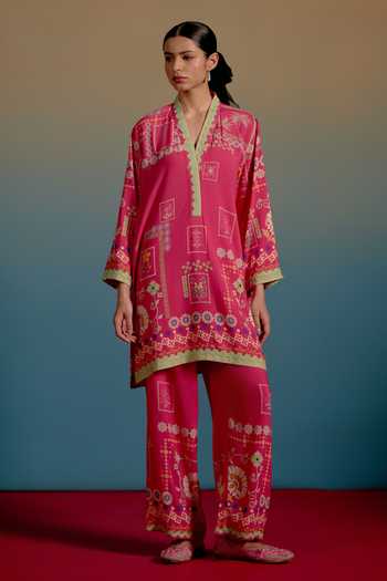 Shetab Kazmi Bela Print Cotton Kurta & Pant Set 