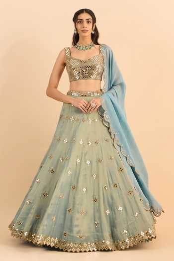 Roohbyridhimaa Sajda Mirror Work Lehenga Set 