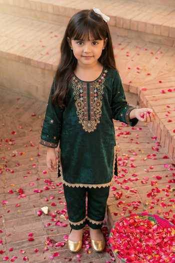 Petite Pomme Sequin Work Kurta & Pant Set 