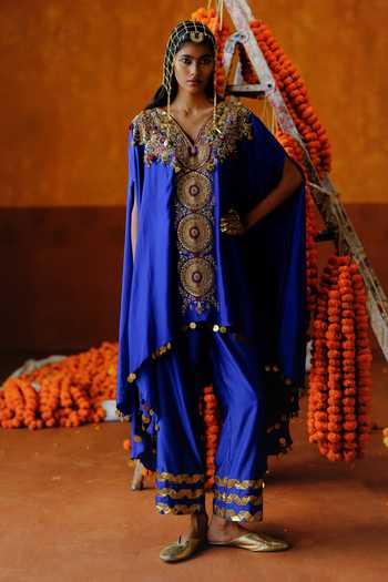 Alam By Tulsi Patel Kaneri Embroidered Cape & Pant Set 