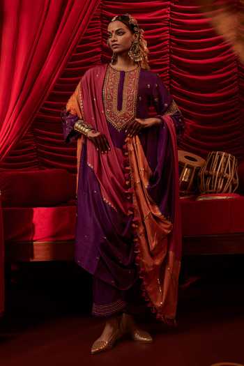 Alam By Tulsi Patel Ryka Embroidered Silk Kurta Pant Set 
