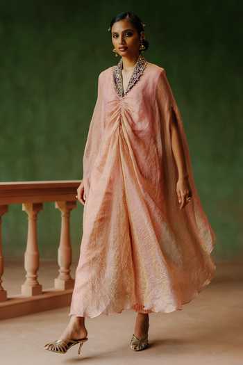 Alam By Tulsi Patel Hiraman Embroidered Collar Cape & Pant Set 