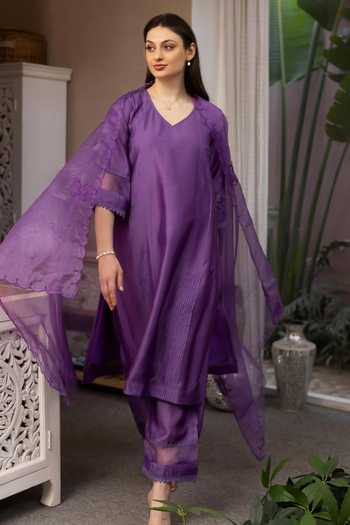 ASRUMO Chanderi Straight Kurta Set 