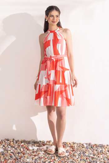 Zazu Geometric Print Short Dress 