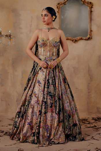 Ajiesh Oberoi Noorin Printed Lehenga Set 