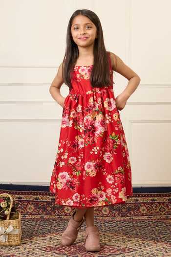 Mamma Plz Red Printed Dress 