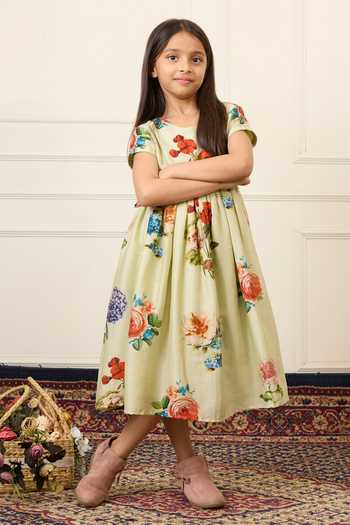 Mamma Plz Mint Green Floral Print Dress 