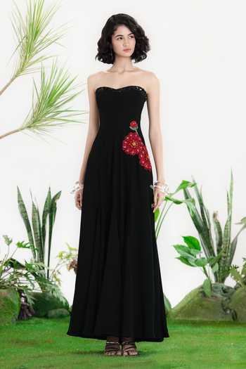 Siddhartha Bansal Black Swan Dress 