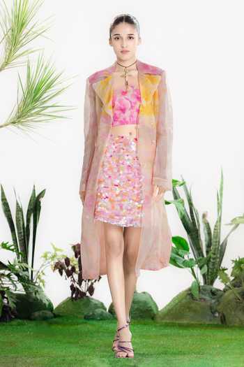 Siddhartha Bansal Fun Girl Top Skirt Set 