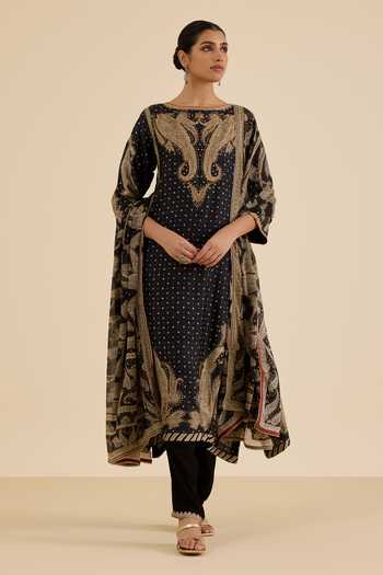 Ritu Kumar Paisley Embroidered & Printed Kurta Set 