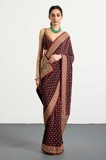 RI.Ritu Kumar Bandhani Print Saree With Unstitched Blouse Piece 