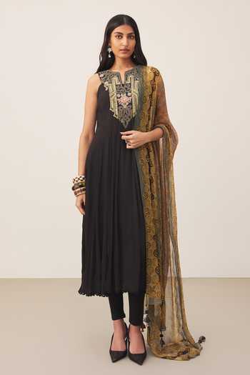 Ritu Kumar Placement Embroidered Kurta Set 