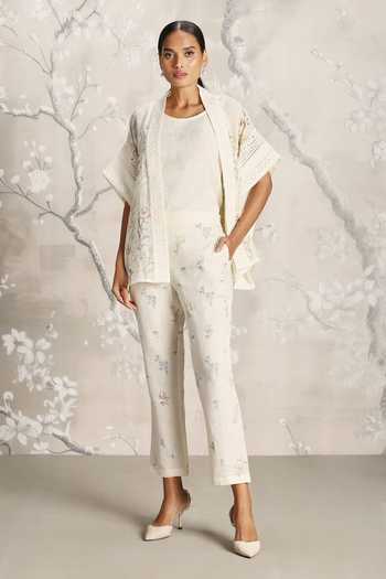Kaveri Walk in the Clouds Floral Print Kaftan & Pant Set 