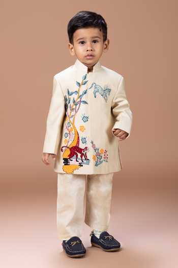 Little Brats Embroidered Sherwani Set 