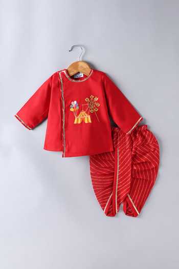 Little Brats Carnival Embroidered Kurta & Dhoti Pant Set 
