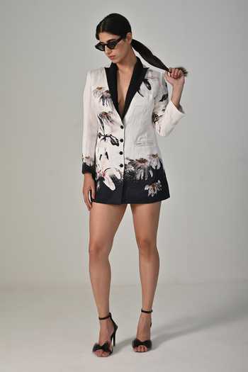 BAANI KHURANA Floral Print Designer Blazer Dress 
