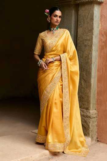 Vinita Bhansali Ruhi Pure Silk Saree With Embroidered Blouse 