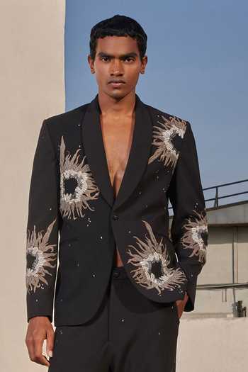 Shahin Mannan Multi Petals Shawl Collar Blazer 