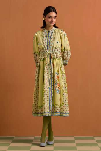 POZRUH Verdant Embroidered String Dress 