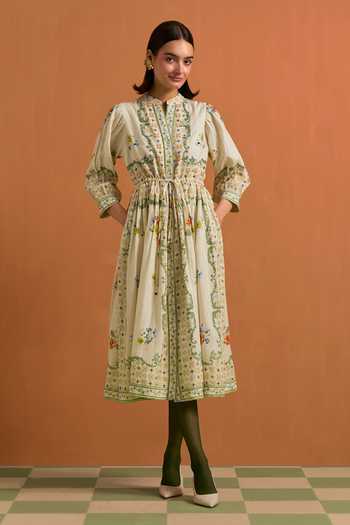 POZRUH Verdant String Midi Dress 