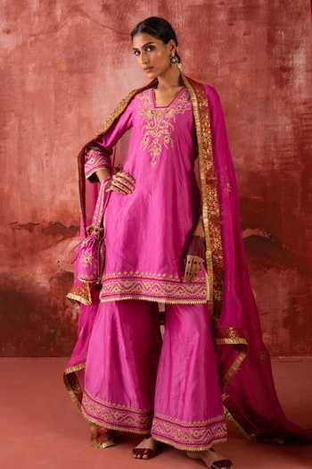 Studio Rang by Swati Gulaabi Aankhein Embroidered Kurta Sharara Set 