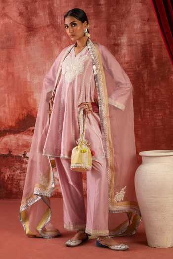 Studio Rang by Swati Shaam Gulabi Embroidered Anarkali Set 