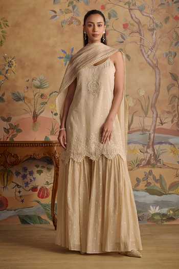 Kritika Dawar Safa Ivory Embroidered Kurta Set  