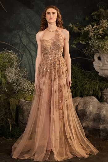 Cedar & Pine Eve Embroidered Gown 