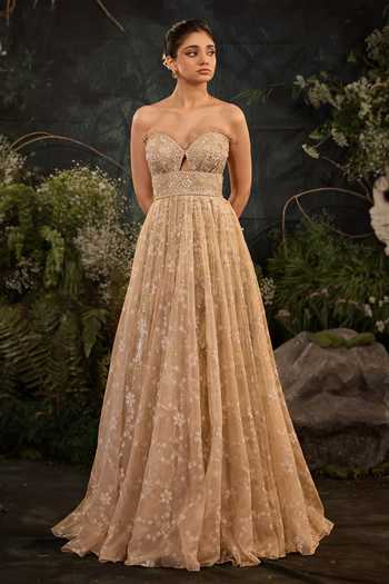 Cedar & Pine Gabriel Tonal Embroidered Gown 
