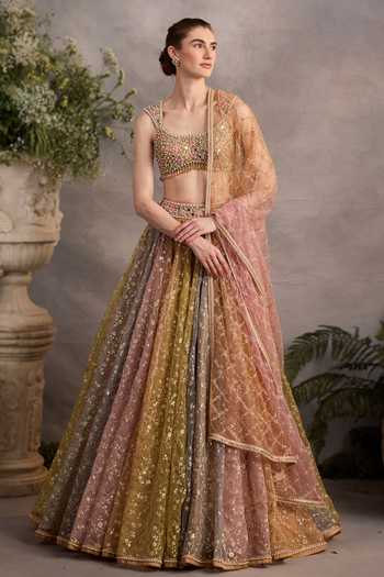 Cedar & Pine Easter Color Block Lehenga Set 