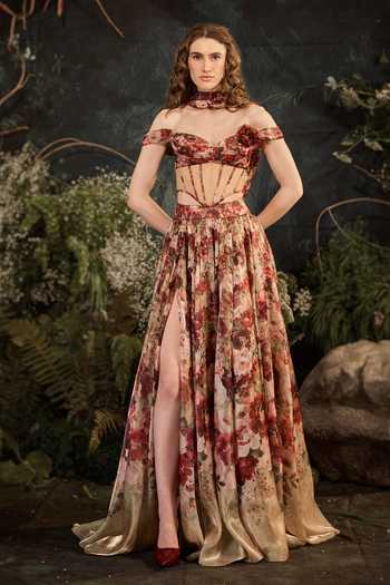 Cedar & Pine Noel Floral Print Skirt Set 