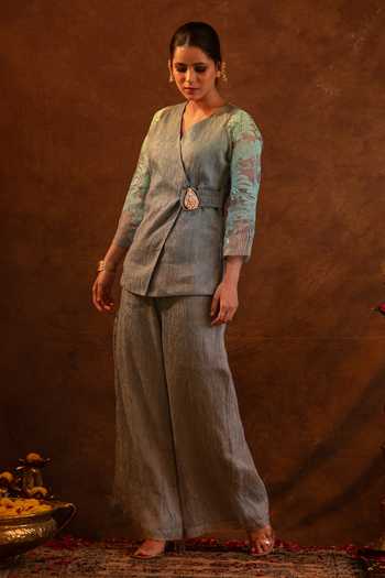 Eraaya by Ratika J Placed Embroidered Tunic With Palazzo 