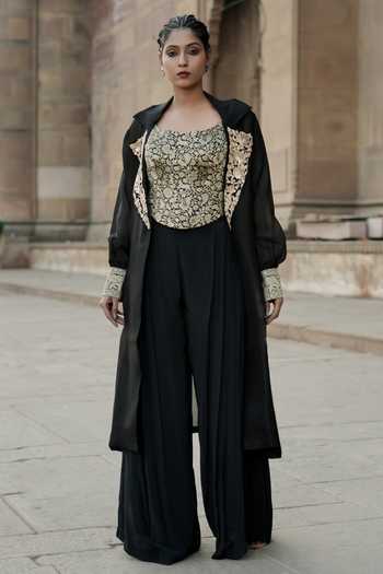Eraaya by Ratika J Brocade Embroidered Jacket Palazzo Set 