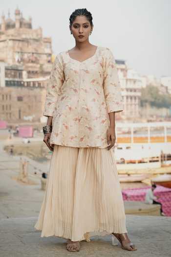 Eraaya by Ratika J Hand Embroidered Peplum Top & Palazzo Set 
