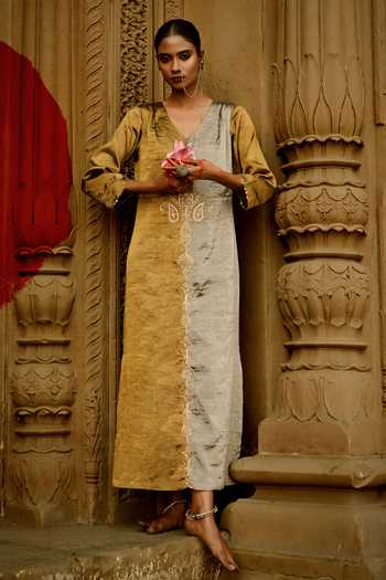 Eraaya by Ratika J Two Tone Silk Dress 