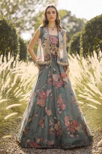 Ridhi Mehra Elara Embroidered Jacket Skirt Set 