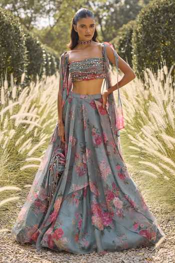 Ridhi Mehra Aveline Floral Print Lehenga Set 