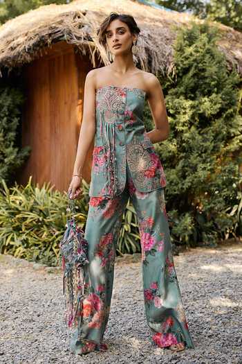 Ridhi Mehra Irene Floral Print Jacket & Pant Set 