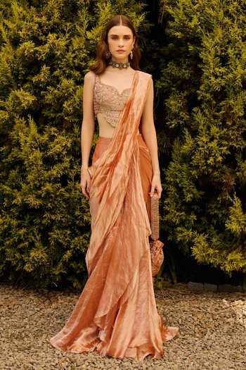 Ridhi Mehra The Regency Pre-Draped Saree With Embroidered Blouse 