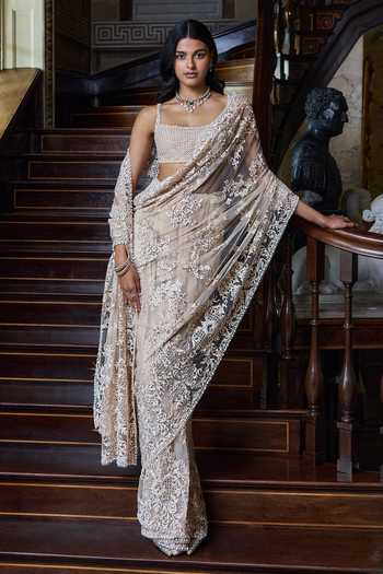 Seema Gujral Thread Work Saree With Blouse