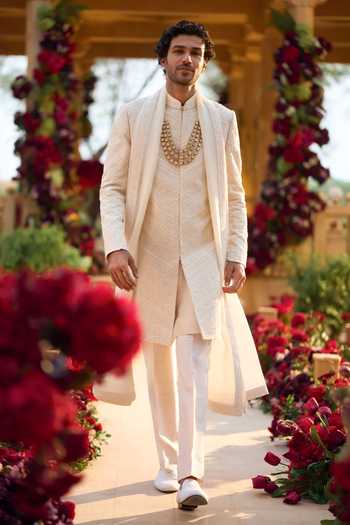 Seema Gujral Pearl Embroidered Sherwani Set