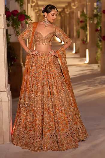 Seema Gujral Zardozi Cutwork Embroidered Bridal Lehenga Set